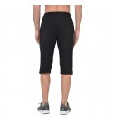 Stylcozy Men's Regular Fit Cotton Three Fourth Capri Black