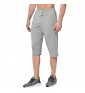 Stylcozy Men's Regular Fit Cotton Three Fourth Capri Light Grey