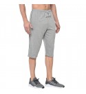 Stylcozy Men's Regular Fit Cotton Three Fourth Capri Light Grey