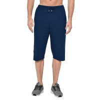 Stylcozy Men's Regular Fit Cotton Three Fourth Capri Navy Blue Stylcozy Men's Regul...