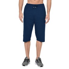 Stylcozy Men's Regular Fit Cotton Three Fourth Capri Navy Blue