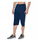 Stylcozy Men's Regular Fit Cotton Three Fourth Capri Navy Blue