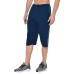 Stylcozy Men's Regular Fit Cotton Three Fourth Capri Navy Blue