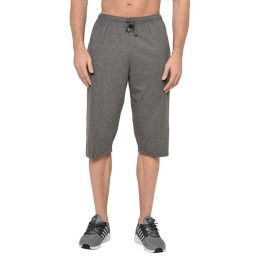 Stylcozy Men's Regular Fit Cotton Three Fourth Capri Dark Grey