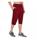 Stylcozy Men's Regular Fit Cotton Three Fourth Capri Maroon