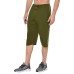 Stylcozy Men's Regular Fit Cotton Three Fourth Capri Olive