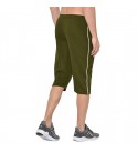 Stylcozy Men's Regular Fit Cotton Three Fourth Capri Olive