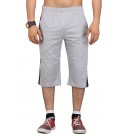 Stylcozy Men's Regular Fit Cotton Three Fourth Capri Light Grey (SCMC09)
