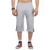 Stylcozy Men's Regular Fit Cotton Three Fourth Capri Light Grey