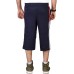 Stylcozy Men's Regular Fit Cotton Three Fourth Capri Navy Blue