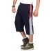 Stylcozy Men's Regular Fit Cotton Three Fourth Capri Navy Blue