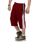 Stylcozy Men's Regular Fit Cotton Three Fourth Capri Maroon (SCMC12)
