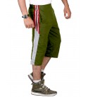 Stylcozy Men's Regular Fit Cotton Three Fourth Capri Olive (SCMC13)