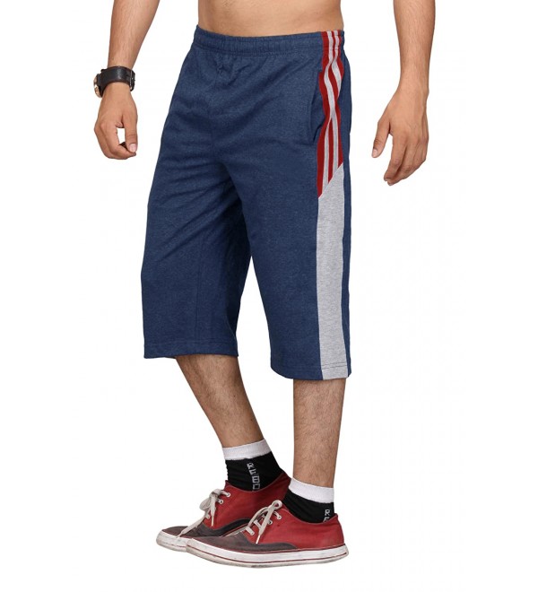 Stylcozy Men's Regular Fit Cotton Three Fourth Capri Denim Blue (SCMC14)