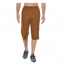 Stylcozy Men's Regular Fit Cotton Three Fourth Capri Coffee