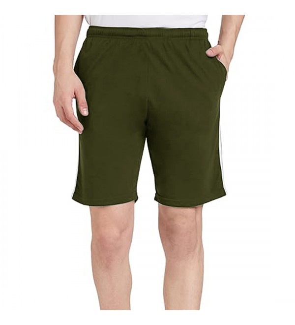 Stylcozy Men's Regular Fit Shorts Olive Color with Back Pocket (SCMS13)