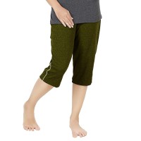 Stylcozy Women's Regular Fit Cotton Three Fourth Capri Olive Stylcozy Women's Reg...